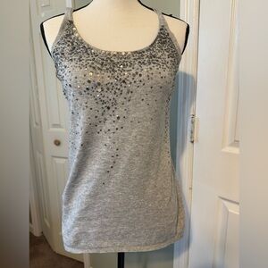 Eileen Fisher Gray Sequin Tank Top